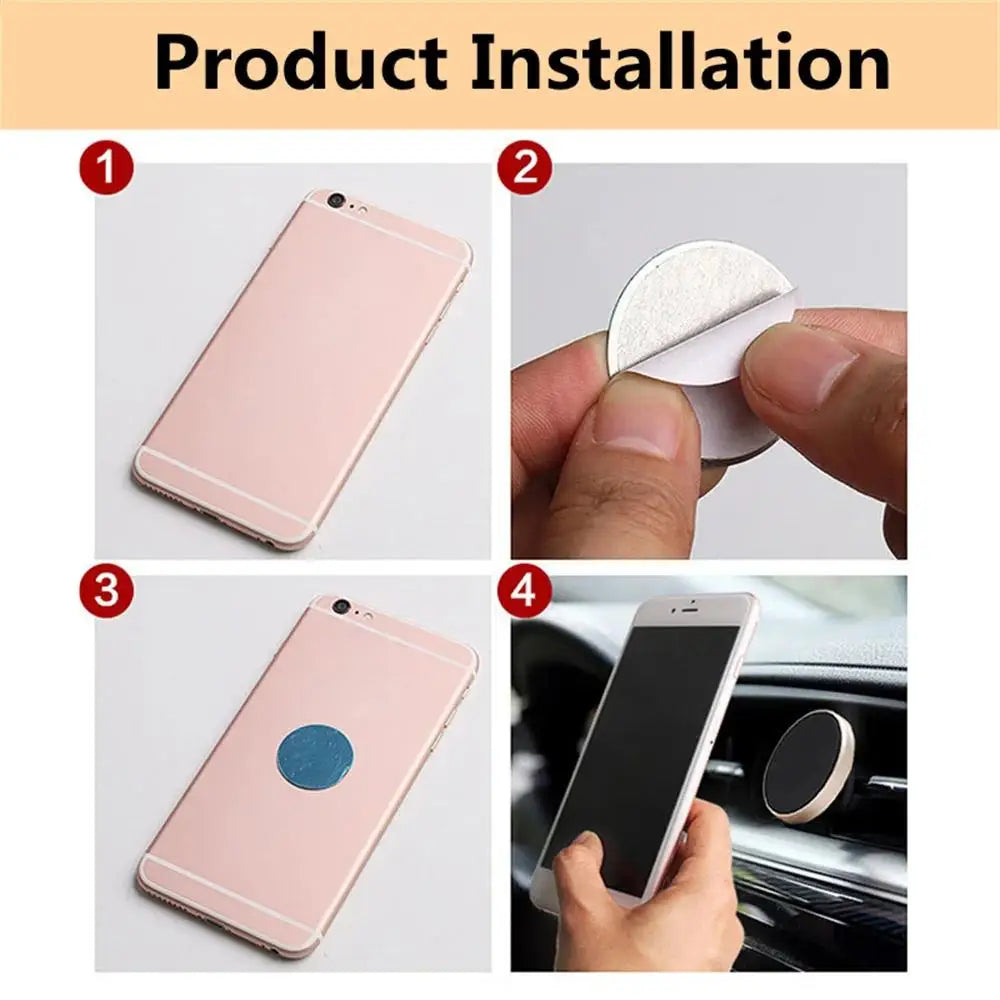 Magnetic Round Car Phone Holder – Dashboard & Vent Mount