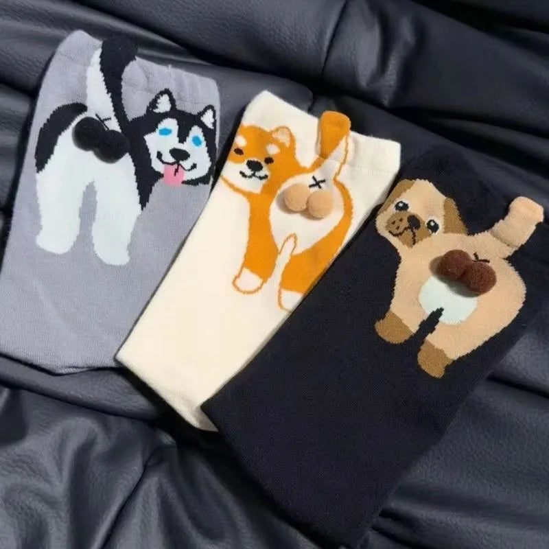 Cartoon Cat Mid-Calf Socks - Cozy Novelty Sock Packs