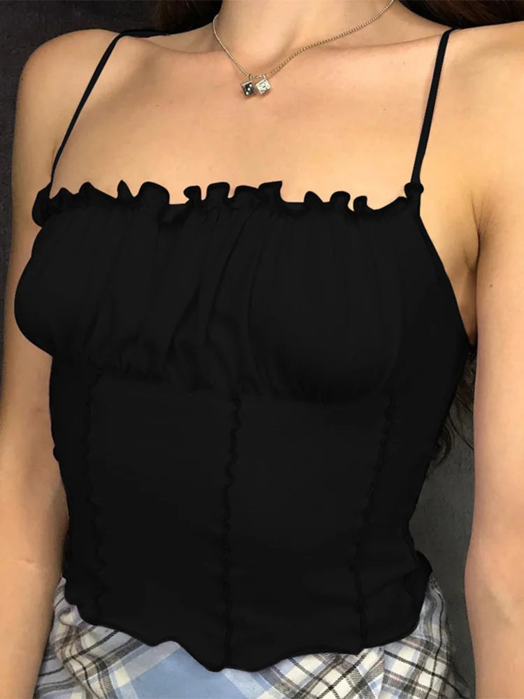 Ruched Strapless Crop Top – Sleeveless Summer Style for Nights Out