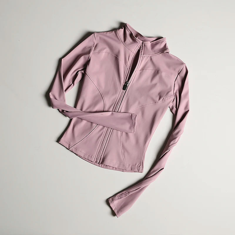 Women's Yoga Zip Jacket - Stand Collar Sports Top