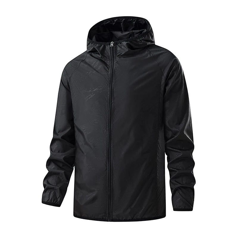 Packable Hiking Windbreaker - Lightweight Unisex Jacket - Unisex Black