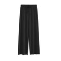 Women's Wide-Leg Summer Pants - Elastic Waist Loose Trousers - Black