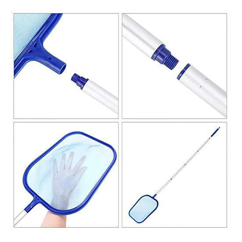 Pool Skimmer Net - 5-Section Aluminum Pole for Leaf Pickup