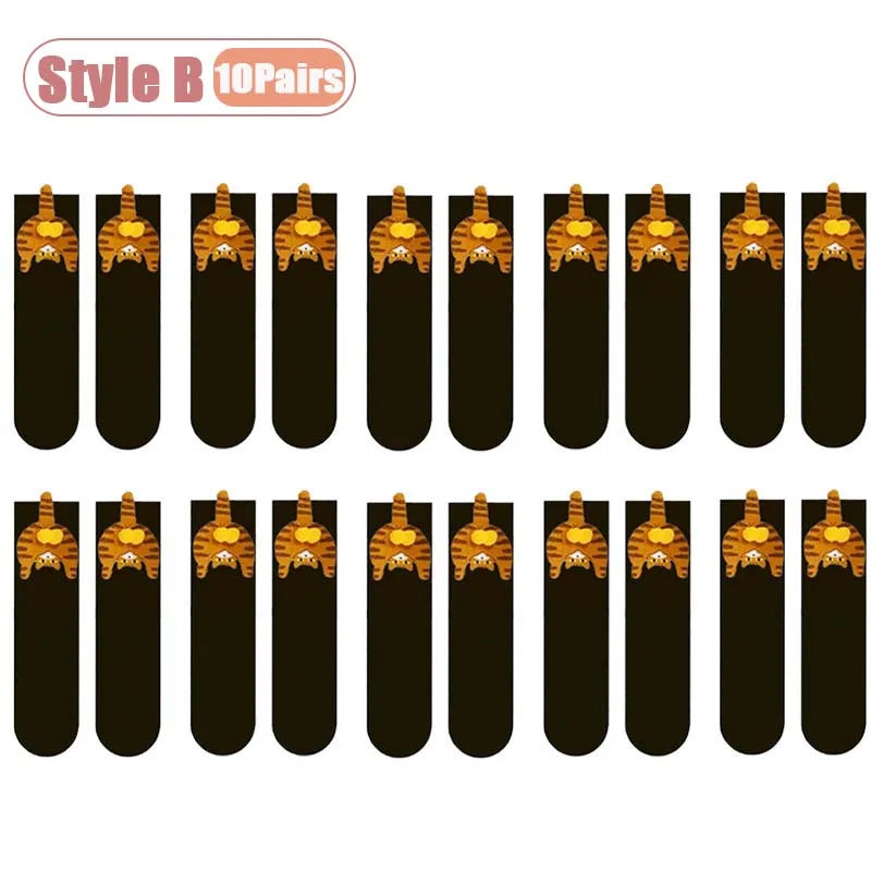 Cartoon Cat Mid-Calf Socks - Cozy Novelty Sock Packs