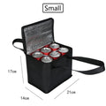 Folding Lunch Cooler Bag - Insulated Picnic Food Carrier - Small Black
