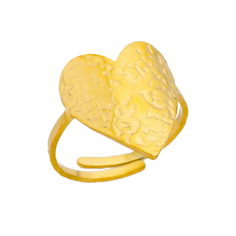Gold-Color Stainless Steel Ring - Classic Fashion Jewelry - Style Jz5458G / Gold Color