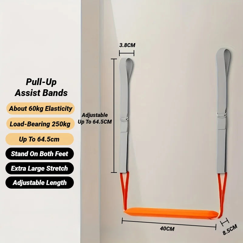 Pull-Up Assistance Bands - Adjustable Chin-Up Training Straps - Red / 250 Kg (551 Lb) Resistance