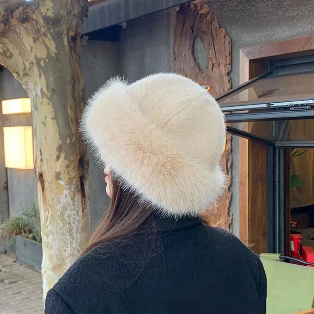 Women's Plush Winter Beanie - Faux Fur Cold Weather Hat