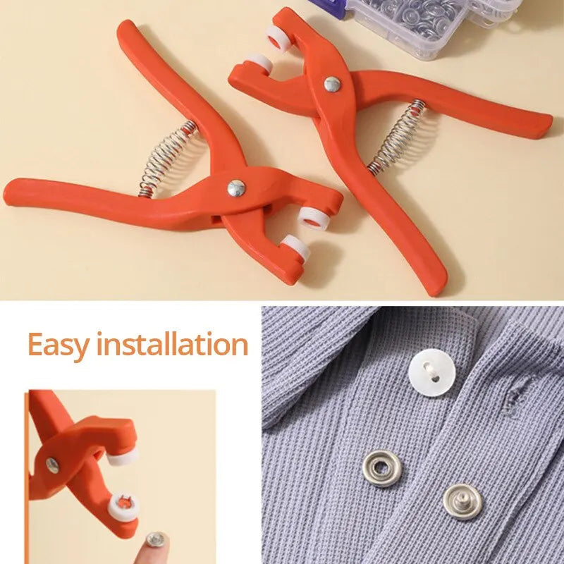 Snap Button Kit - 50-Piece Sewing Snaps With Pliers
