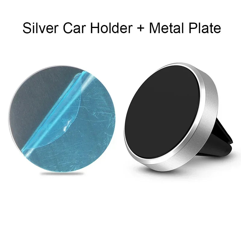Magnetic Round Car Phone Holder – Dashboard & Vent Mount