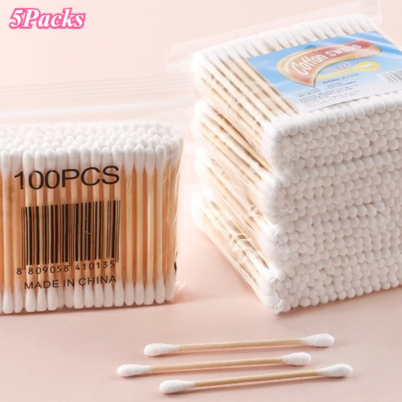 Wooden Cotton Swabs - Multi-Pack Ear and Cleaning Buds