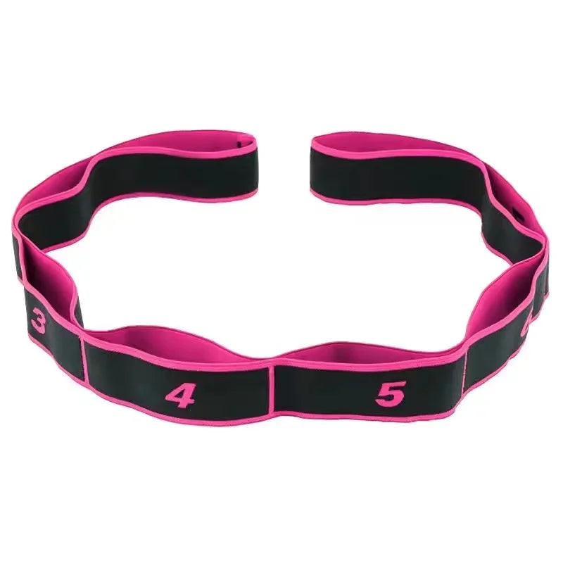 Yoga Stretching Strap - Sectioned Resistance Band for Pilates - Pink