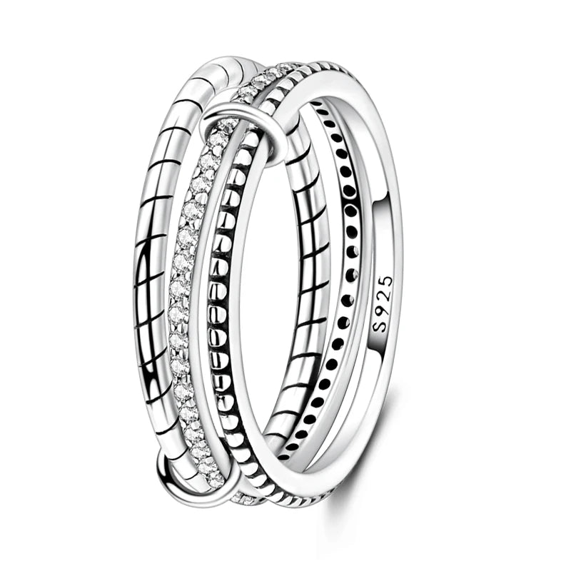 Zircon Geometric Ring - Minimalist Silver-Color Jewelry - Style Kjr289