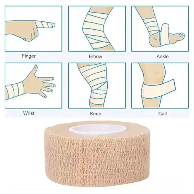 Cohesive Bandage Wrap - Self-Adherent Athletic Tape Roll
