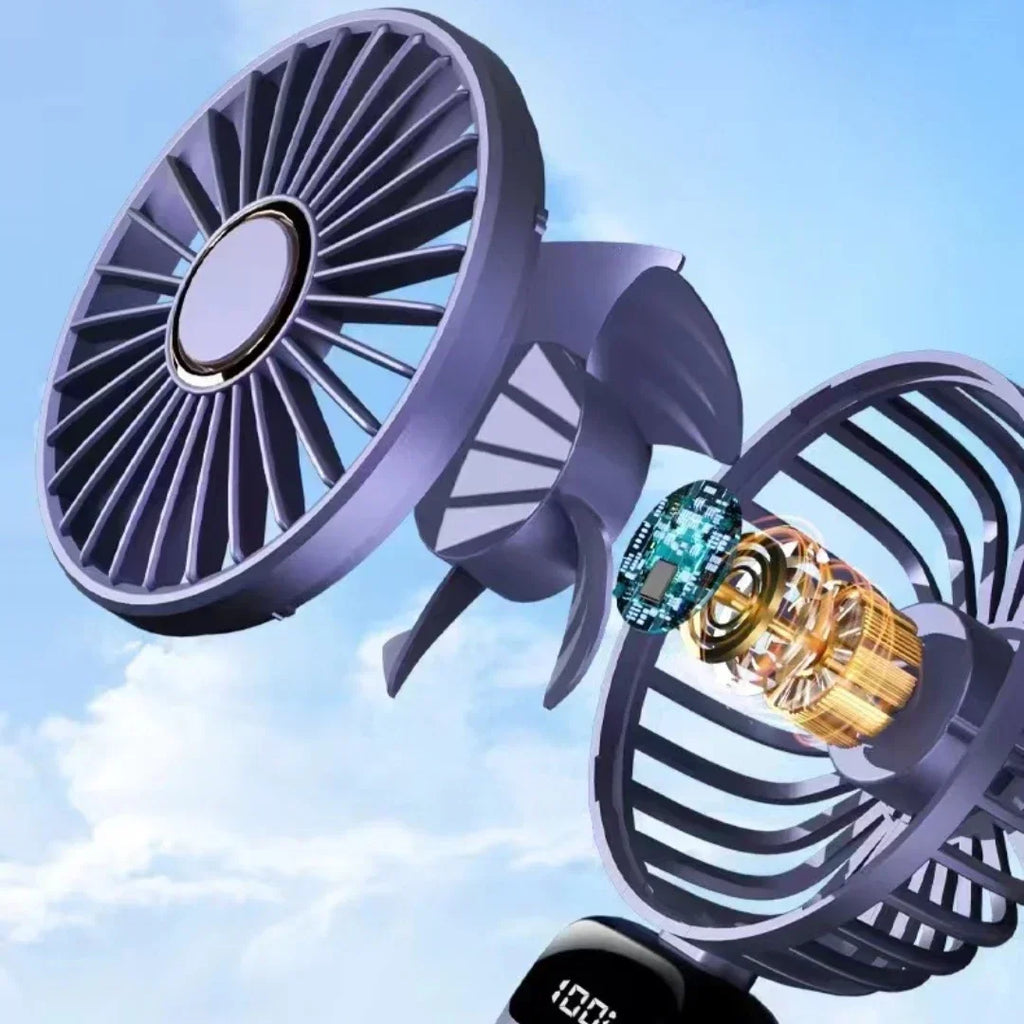 Handheld Personal Rechargeable Fan LED - For Desk or Travel Use