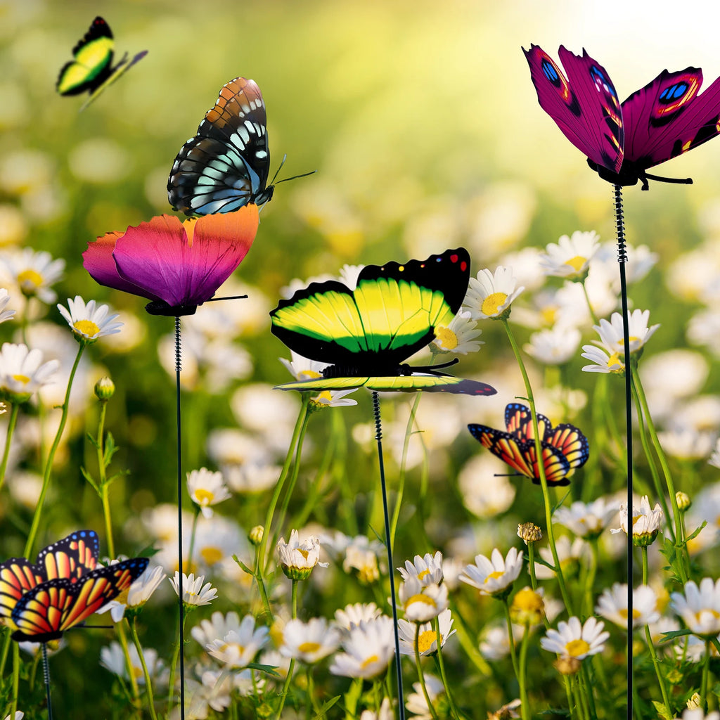 Butterfly Garden Stakes - Colorful Planter Yard Decorations