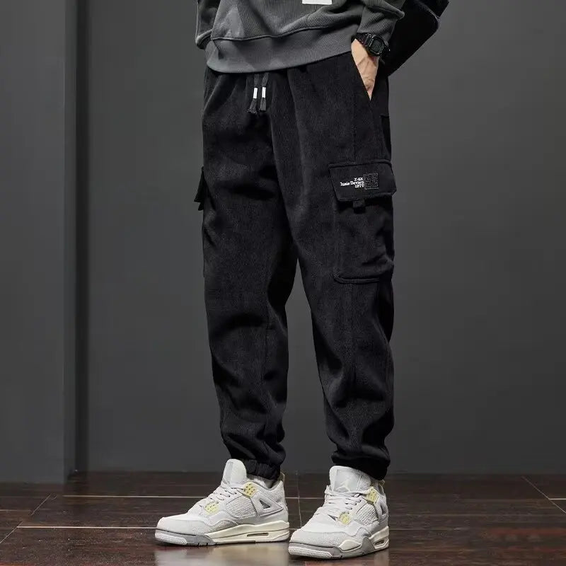 Men's Drawstring Cargo Joggers - Elastic Waist Casual Pants - Jybw / K715Hei