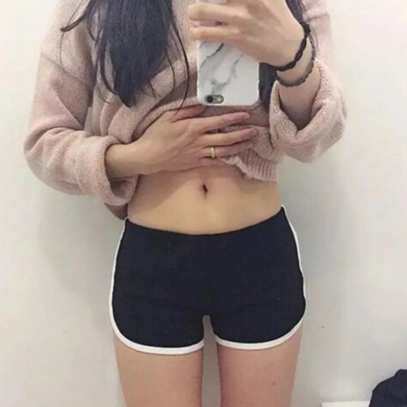 Women's Elastic Waist Shorts - Casual Athletic Short Pants