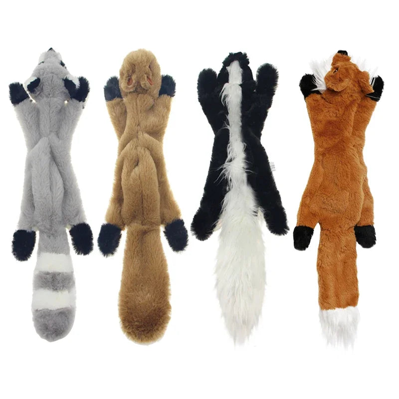 Squeaker Dog Plush Toy - Stuffing-Free Animal Shell for Play