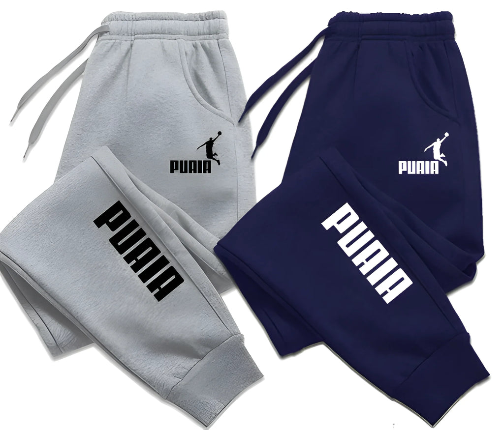 Men's Printed Jogger Pants - Drawstring Casual Sweatpants