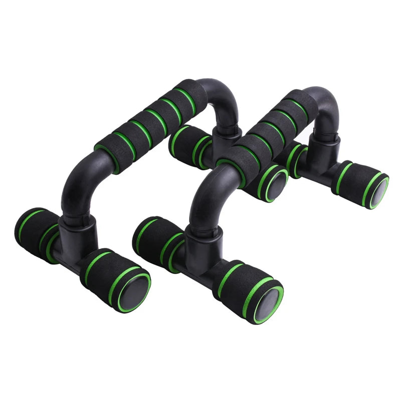 Push-Up Bars - I-Shaped Home Fitness Exercise Handles - Green