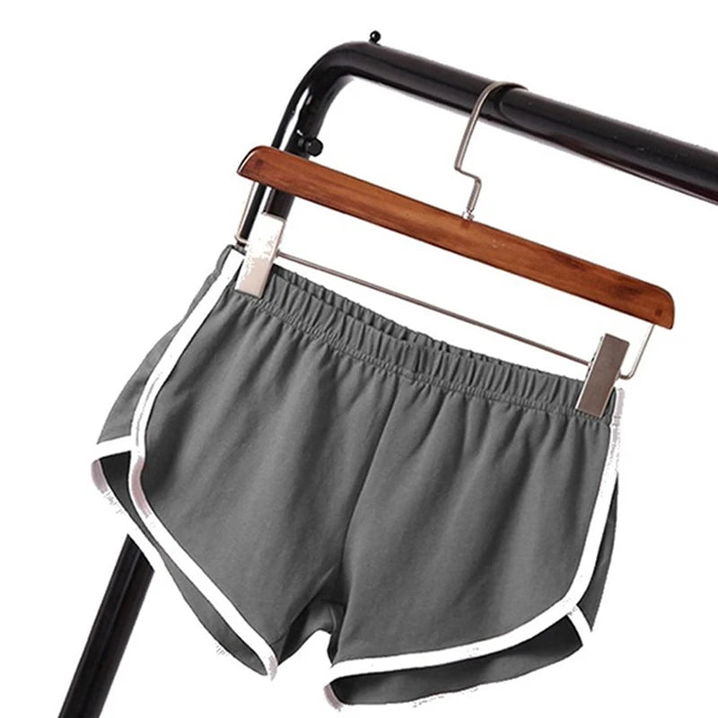 Women's Elastic Waist Shorts - Casual Athletic Short Pants - Gray