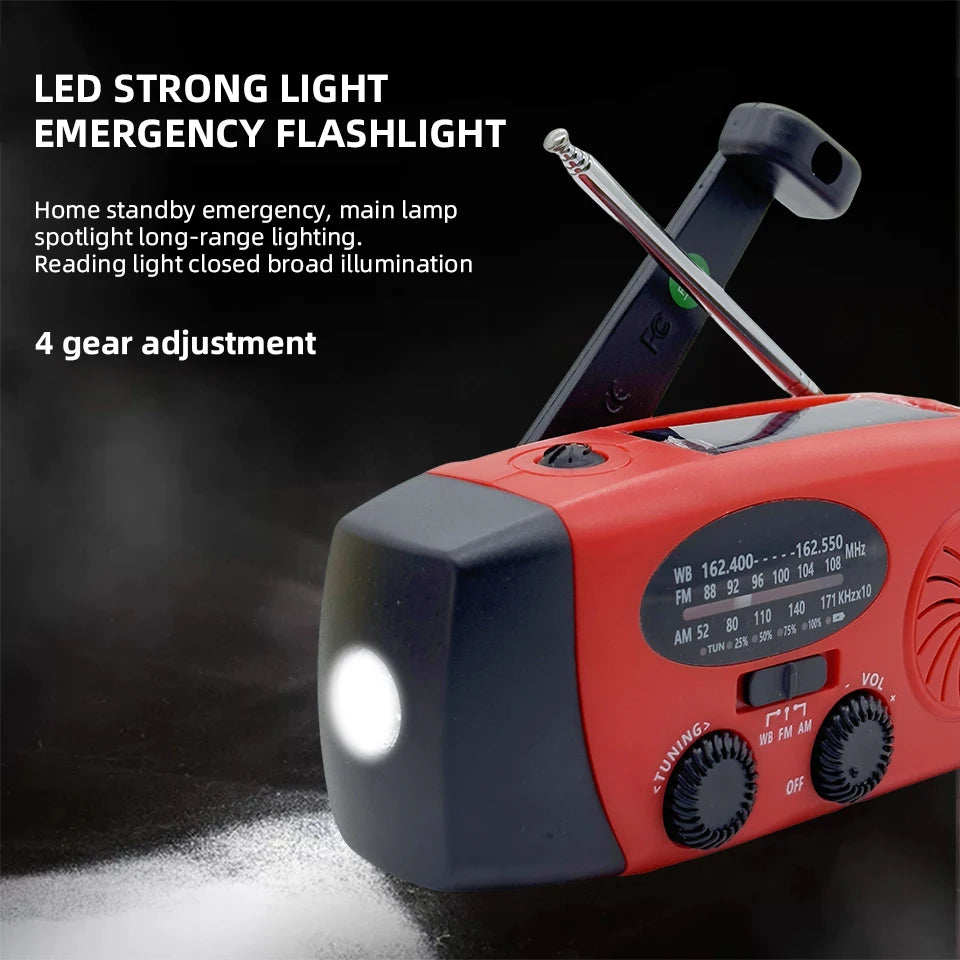 Hand-Crank Outdoor Radio - Solar Charging Light Radio