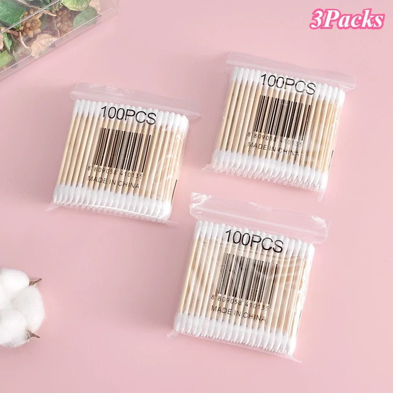 Wooden Cotton Swabs - Multi-Pack Ear and Cleaning Buds