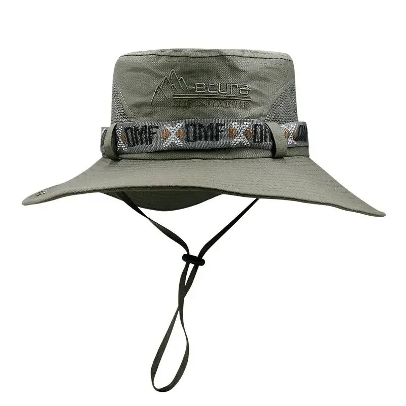 Men's Bucket Hat - Mesh Fisherman Cap for Outdoor Wear - Light Green