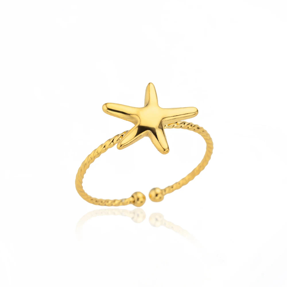 Gold-Color Stainless Steel Ring - Classic Fashion Jewelry - Style Jz4906G / Gold Color