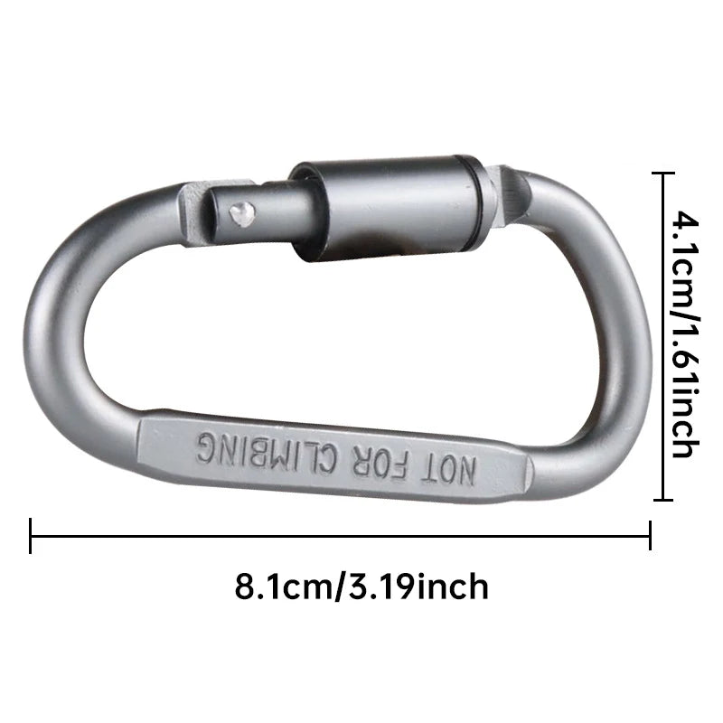 D-Shaped Carabiner Clips - Aluminum Keychain and Gear Links