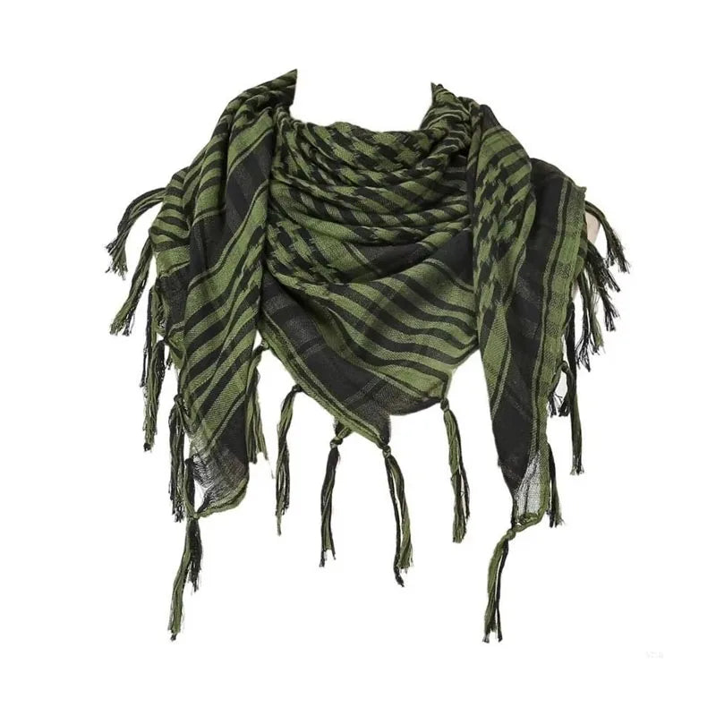 Keffiyeh Scarf Wrap - Lightweight Shemagh Head and Neck Scarf - 1 Piece-Green