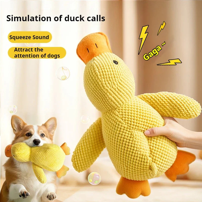 Plush Duck Dog Toy - Soft Squeaker for Indoor Pet Play
