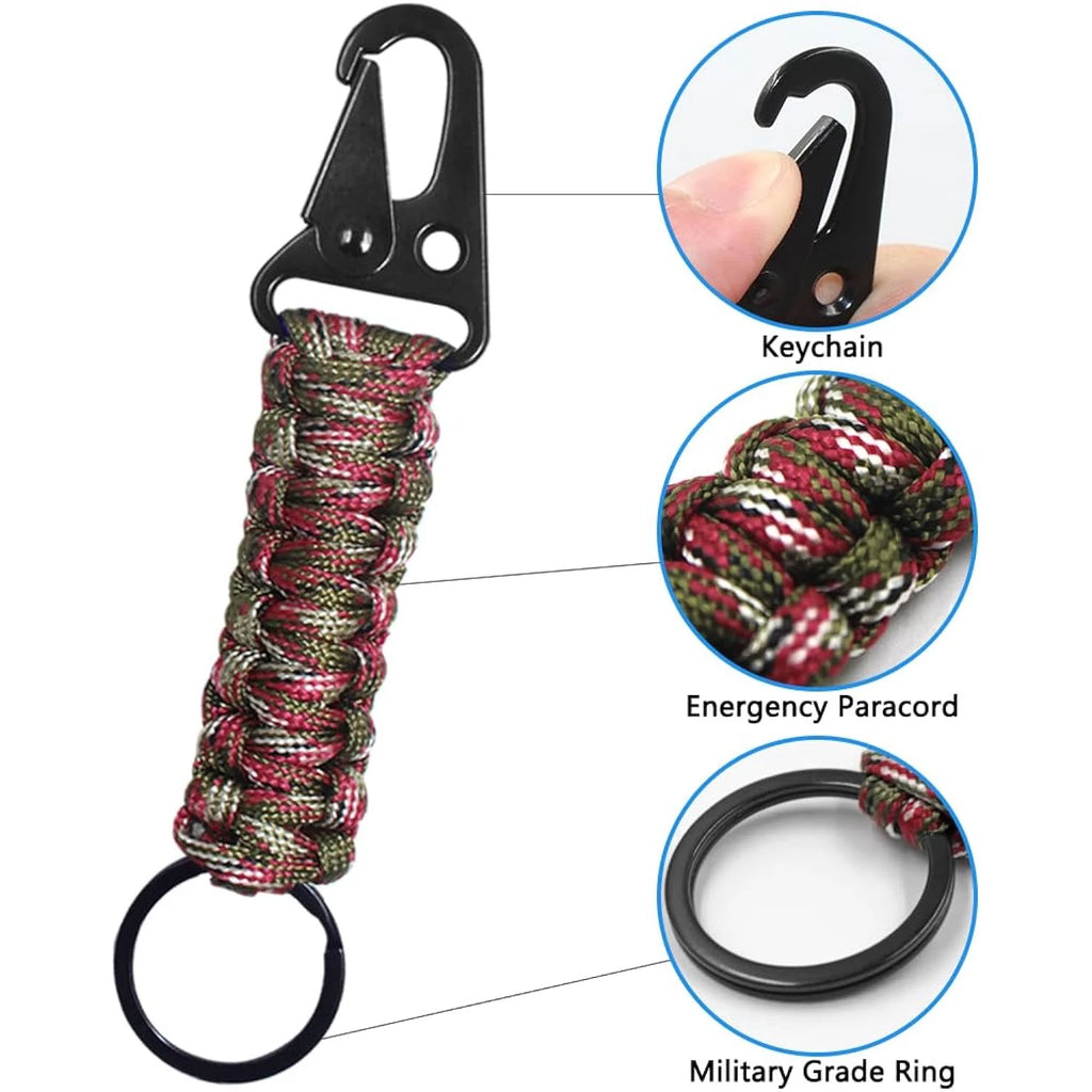 Paracord Keychain Clip - Braided Lanyard for Outdoor Gear
