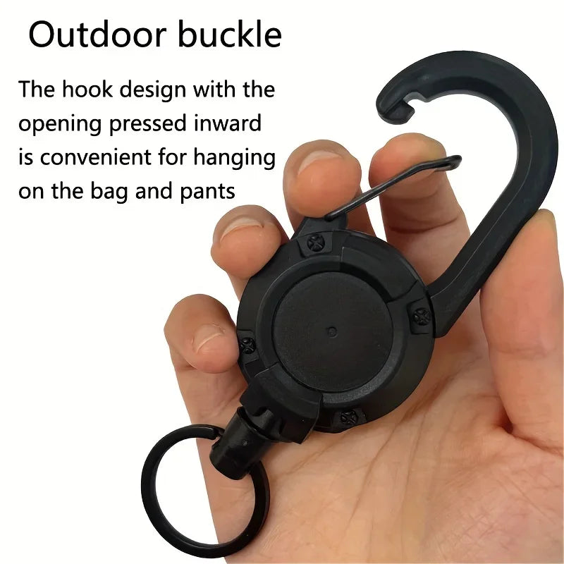 Retractable Badge Reel Keychain - Carabiner Clip for Travel