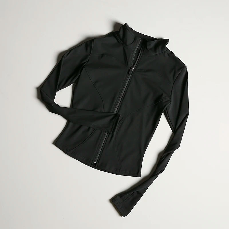 Women's Yoga Zip Jacket - Stand Collar Sports Top