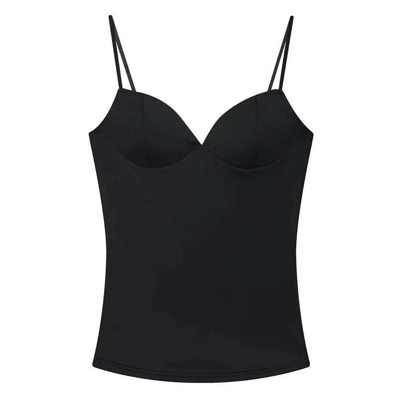 Women's Corset Crop Top - Sleeveless Camisole Bustier - Black