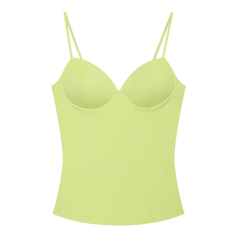 Women's Corset Crop Top - Sleeveless Camisole Bustier - Green