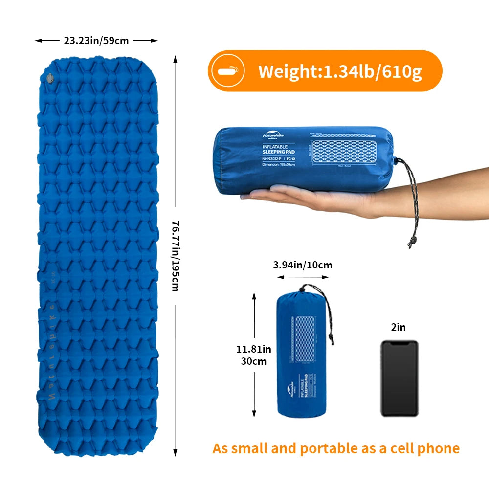 Inflatable Camping Mattress - PVC Sleeping Pad for Outdoor Trips