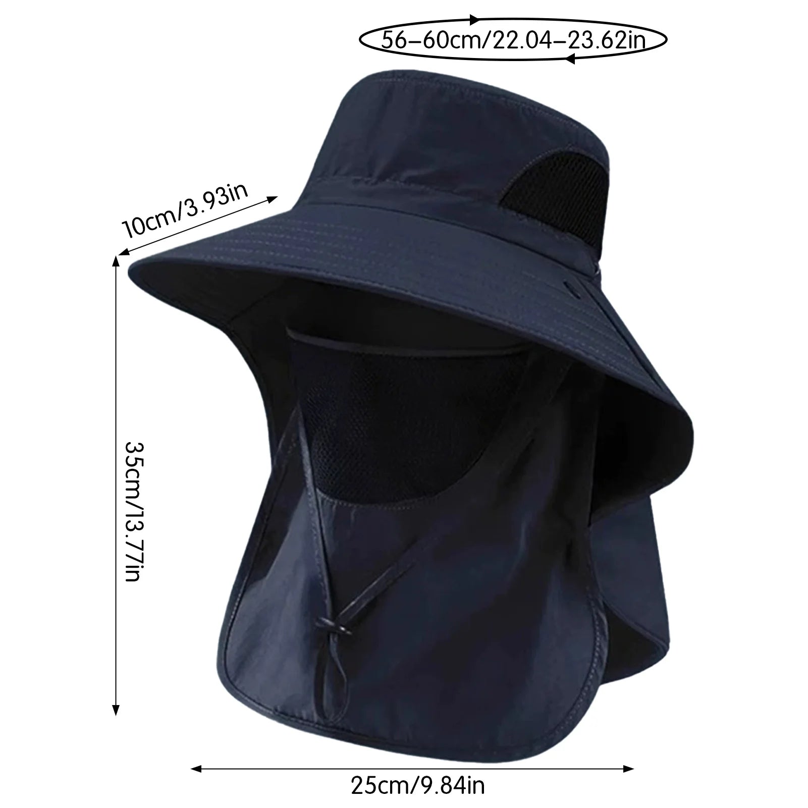 Wide Brim Sun Hat - Neck Cover for Fishing and Hiking