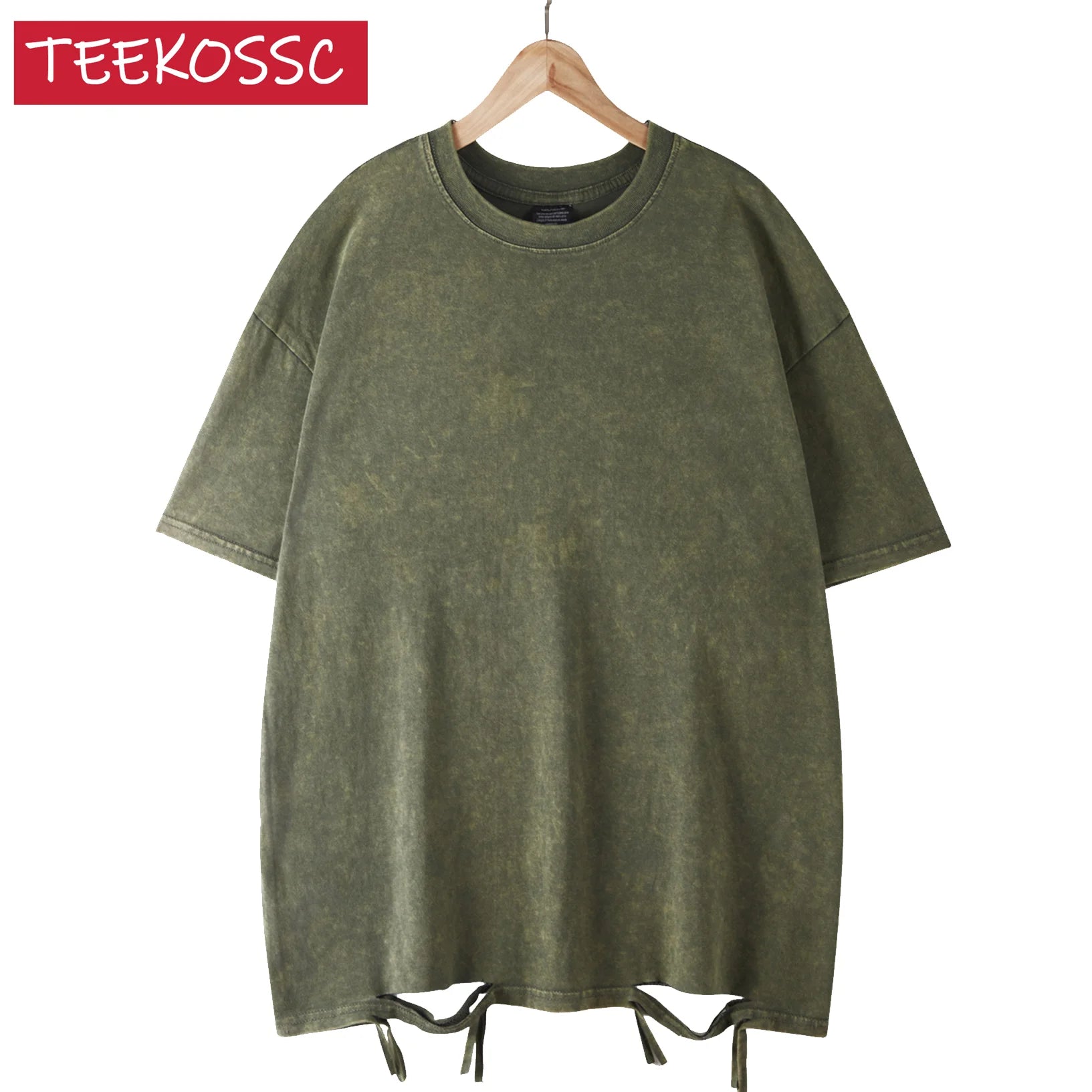 Oversized Cotton T-Shirt - Heavyweight Short Sleeve Tee - Dark Green