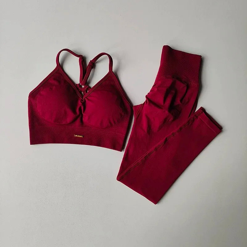 Women's Seamless Yoga Set – Quick-Dry Support for Studio Training