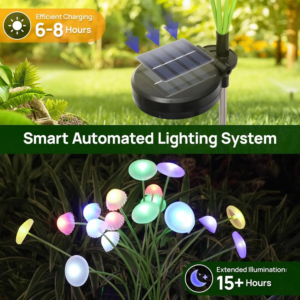 Solar Mushroom Garden Lights – Dual-Mode Ambiance for Patios