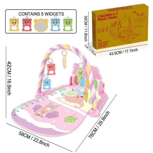 Baby Piano Play Gym - Music Activity Mat With Toy Bar - Set 2