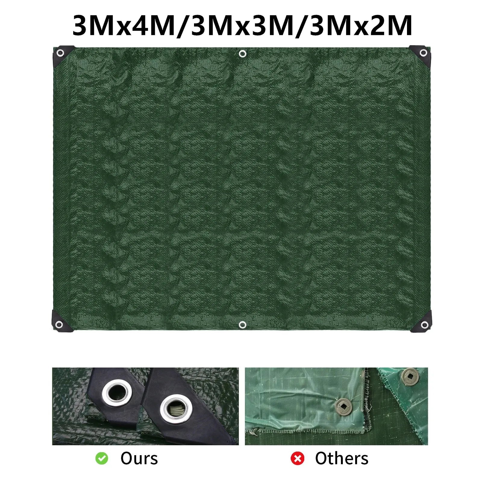 Outdoor Tarp Rain Cover - Reinforced Camping Shelter Sheet
