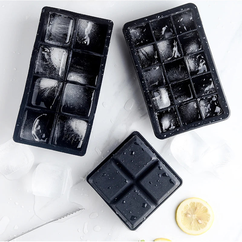 Silicone Ice Cube Tray - Multi-Grid Mold for Home Drinks
