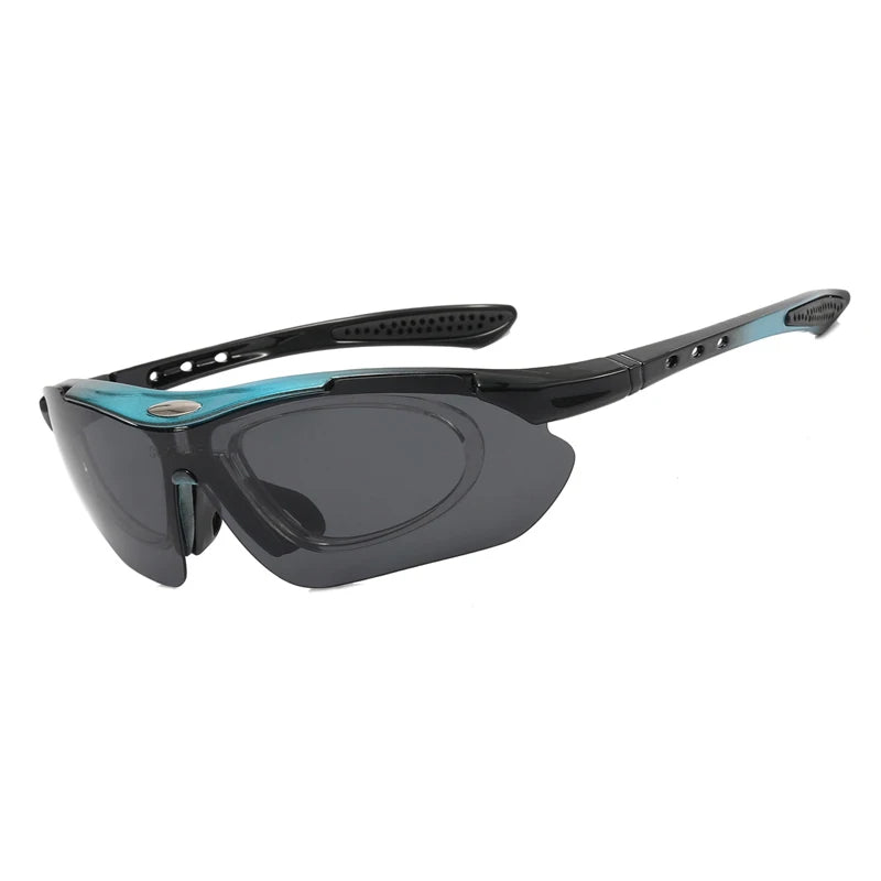 Sport Sunglasses - Polarized Outdoor Glasses for Active Wear - Model 2 Blue Gray