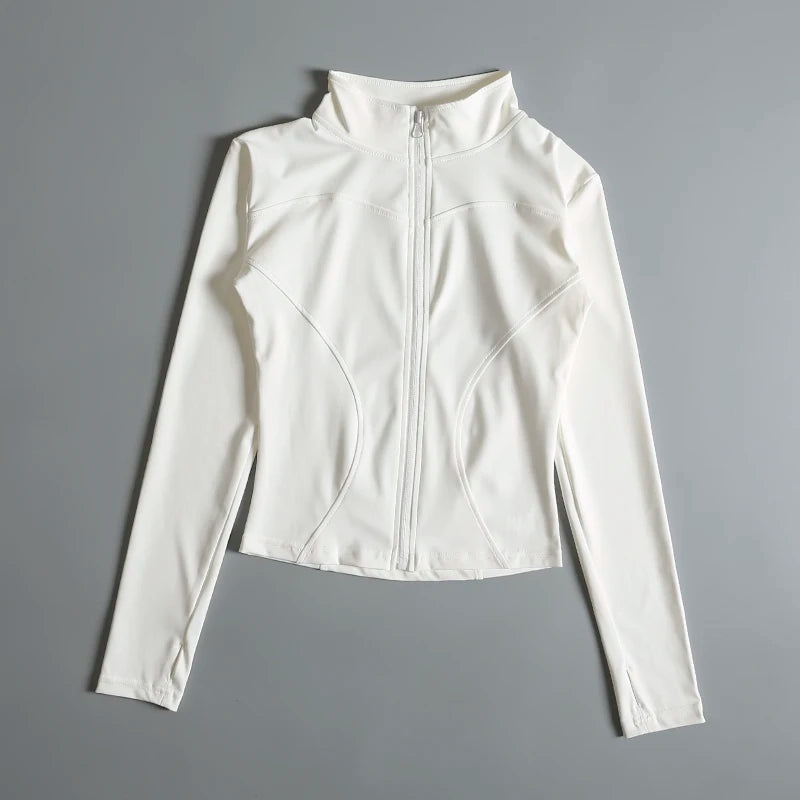 Women's Yoga Zip Jacket - Stand Collar Sports Top