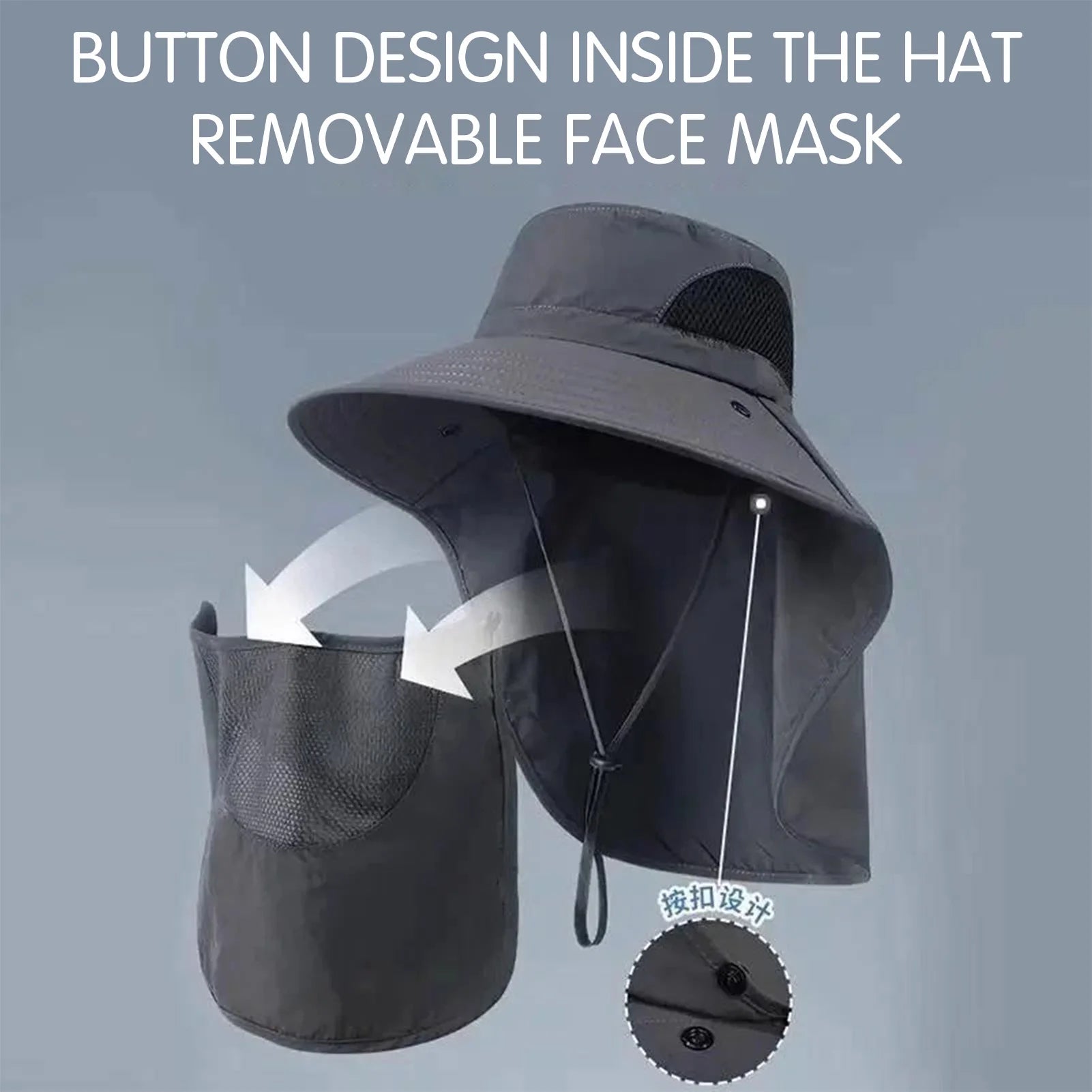 Wide Brim Sun Hat - Neck Cover for Fishing and Hiking
