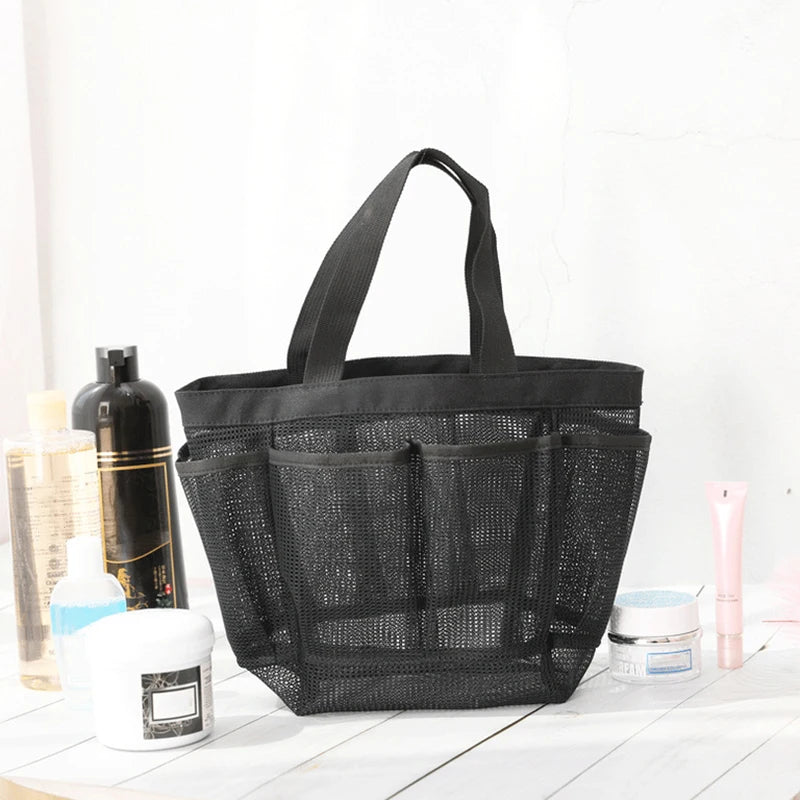 Mesh Beach Tote Bag - Oversized Pool Bag with 8 Pockets